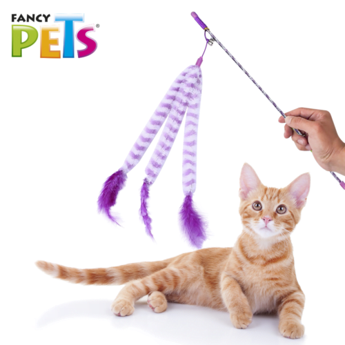 Fancy Pets - Juguete Para Gato Oruga Catch Varita con Plumas