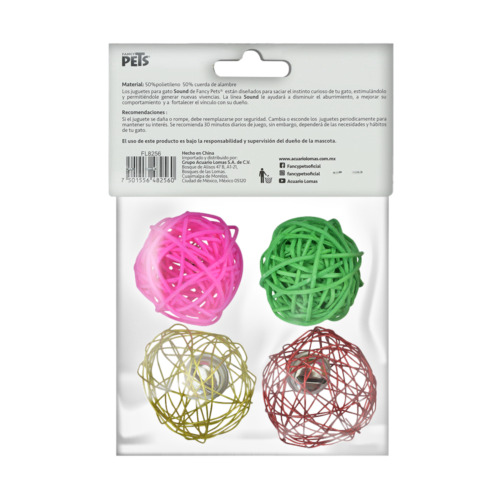 Fancy Pets - Juguete para Gatos Bola Sound 4 piezas