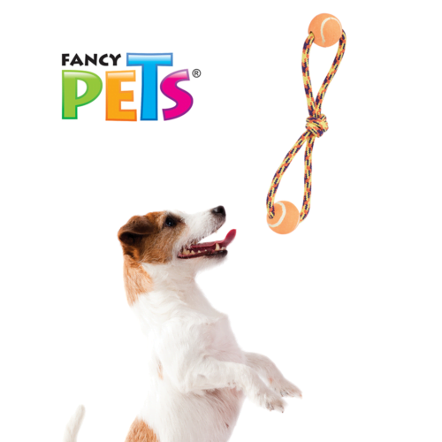 Fancy pets - Juguete para Perro Cuerda Jaladera con Nudo y Doble Pelota Pal Thread
