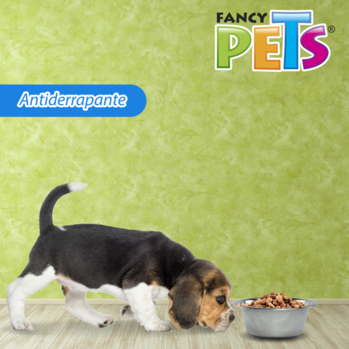 Fancy Pets - Plato para Perros de Acero Inoxidable con Base Anti-derrapante 8oz