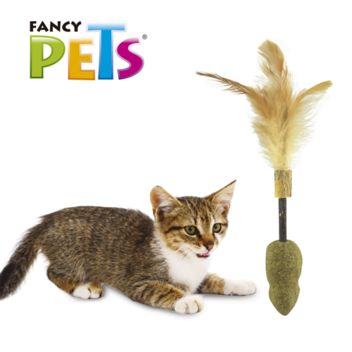 FL9191_M1 Fancy Pets - Juguete para Gato con Catnip Varita Ratón con Pluma