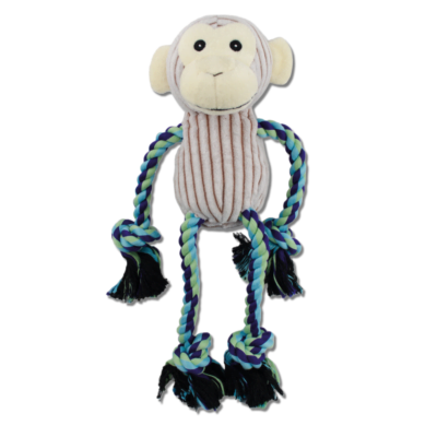 Sharpaw - Juguete para Perro Peluche de Chango con Hilo Trenzado con Sonido Squeaky
