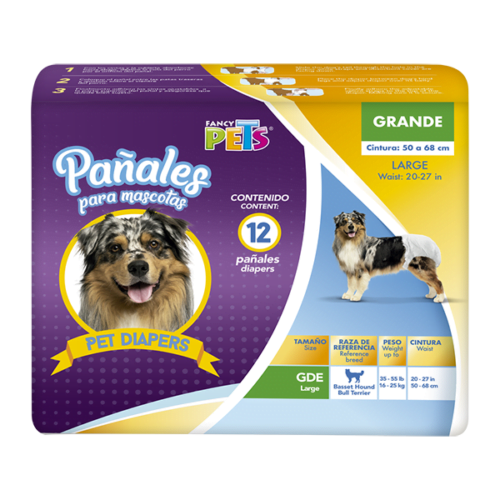 fl1914_4 Fancy pets - Pañales para Perro Tamaño Grande 12 Piezas