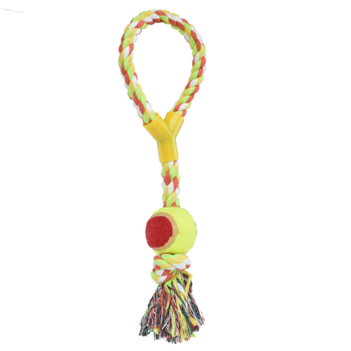 Juguete para perros aro con pelota y nudo de caucho Juguete para perros aro con pelota y nudo de caucho