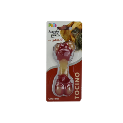 Juguete para perro hueso con sabor a tocino