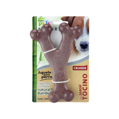 Juguete de Bambú para Perro Hueso Triple Sabor Tocino