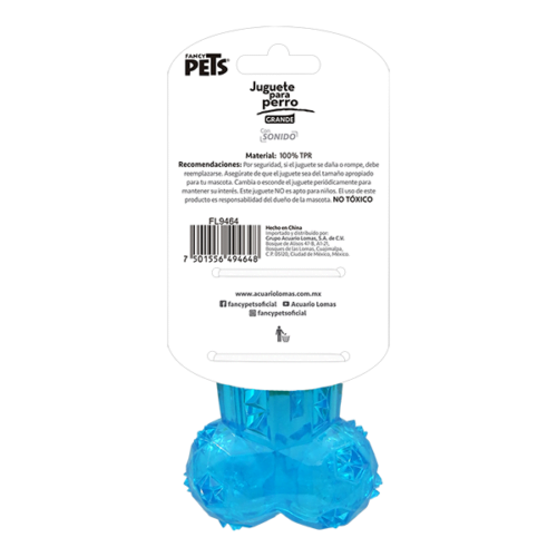 FL9464_C_1 Fancy Pets - Juguete para Perro Hueso Prisma con Sonido