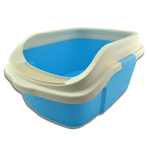 arenero-con-rejilla-cyan Sunny Pets - Arenero para Gatos con Rejilla para Limpieza de Patas