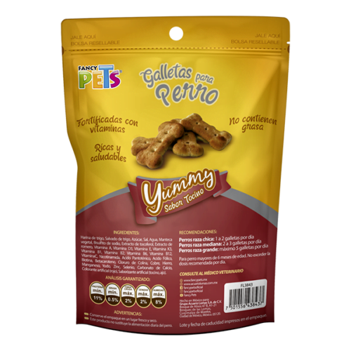 Fancy Pets - Galletas para Perros Yummy Premios Sabor Tocino
