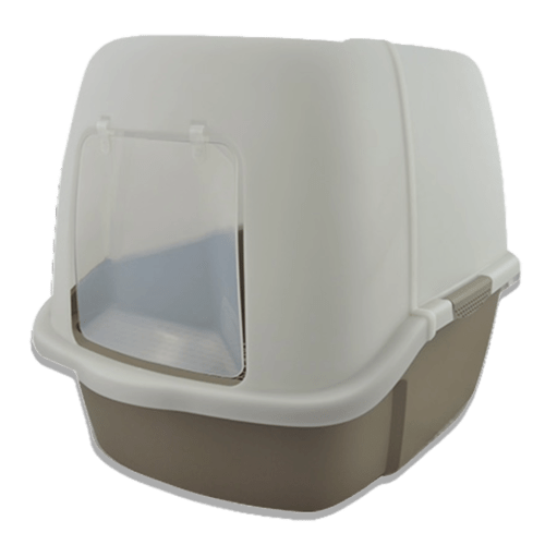 Arenero para Gatos Toilet Deluxe con Puerta Abatible Incluye pala y rejilla limpiadora