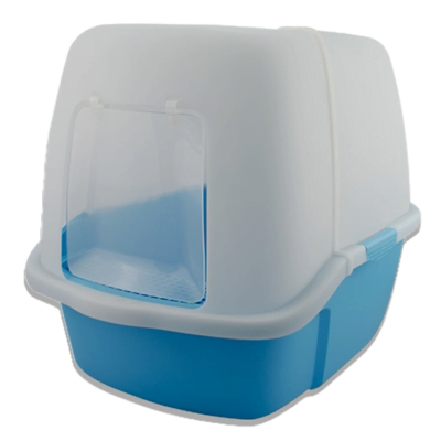 Arenero para Gatos Toilet Deluxe con Puerta Abatible Incluye pala y rejilla limpiadora