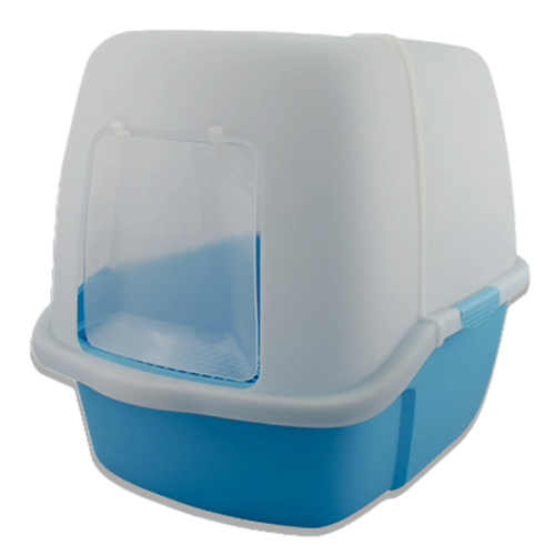 Arenero para Gatos Toilet Deluxe con Puerta Abatible Incluye pala y rejilla limpiadora