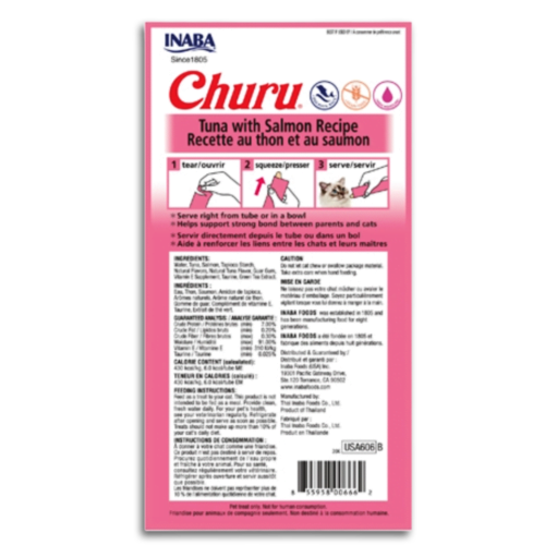 Churu-salmon-con-atun-2 Premio para Gatos Churu Sabor Atún con Salmón 4 piezas