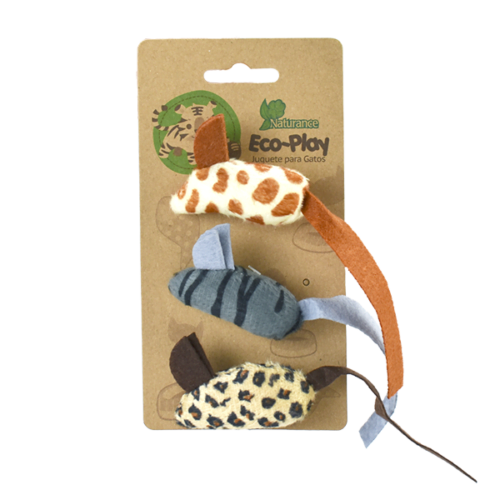 FL8242 Naturance - Juguete para Gatos Ratón Ecoplay - 3 Piezas