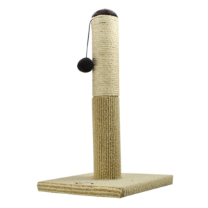 Rascador para gatos, ideal para que tu gato se ejercite y pase horas de juego. Hecho de materiales Fibra Yute y forrado con alfombra, que permiten afilar sus uñas de manera segura para él para y tus muebles. Se puede utilizar con cualquier gato sin importar su edad.