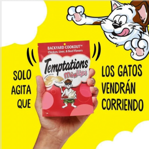 Premios para Gatos - Temptations Mix Up Snacks Sabor Pollo, Hígado Y Carne