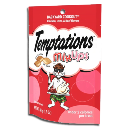 Premios para Gatos - Temptations Mix Up Snacks Sabor Pollo, Hígado Y Carne