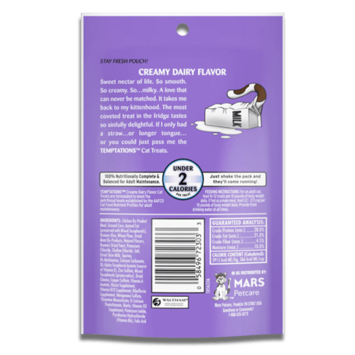 Premios para Gatos - Temptations Snacks Sabor Lácteo Cremoso