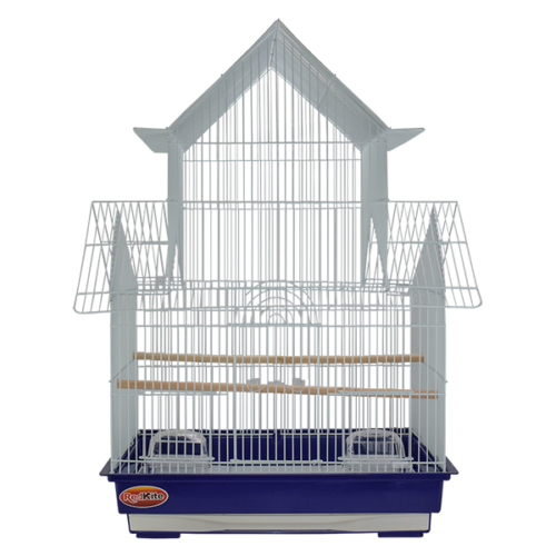  Jaula para Aves Barcelona, fabricada de metal con base plástica y charola removible. Incluye accesorios para instalar a sus aves en un espacio bonito