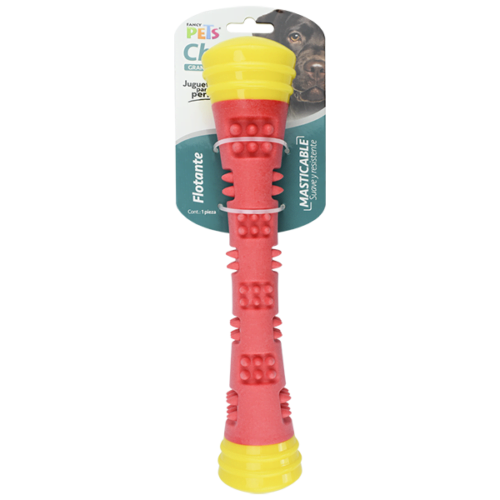 Juguete para perros masticable, suave y resistente, en forma de vara, ideal para satisfacer el instinto de morder de los perros. Posee un agradable textura, la cual fomenta su aceptación, que masajea sutilmente las encías y dientes mientras el perro lo manipula.