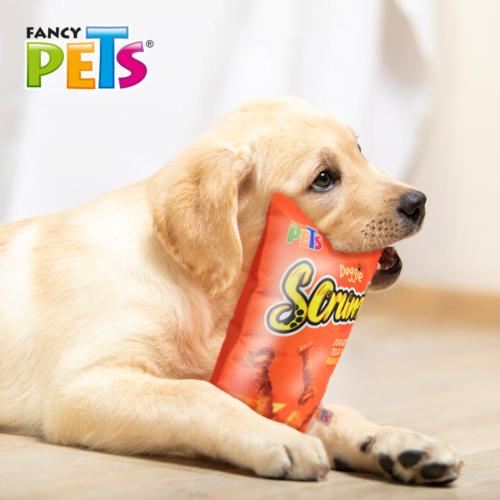 FL8277_M Fancy Pets - Juguete de Tela Doggie Scrunch Queso para perros