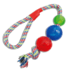 Sharpaw - Juguete Jaladera para Perros Hilo Multicolor con 3 Pelotas de Plástico