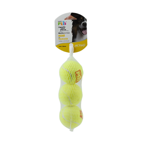 fl7154_3 Fancy Pets - Pelotas de Tenis para Perros con Squeaker ch 3 piezas