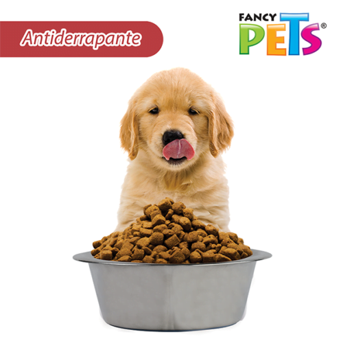 Fancy Pets - Plato de Acero Inoxidable para Perros con Base Anti-derrapante 64oz