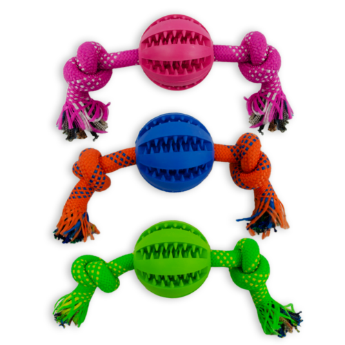pelota-con-cuerda-para-dientes Sharpaw - Pelota de Caucho para Perros con Cuerda