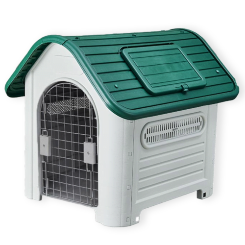Sunny - Casa para Perro con Teja y Puerta Metálica