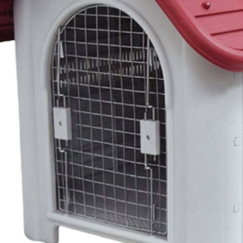 Sunny - Casa para Perro con Teja y Puerta Metálica