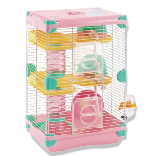 Jaula para Hamster Color Rosa de 2 pisos