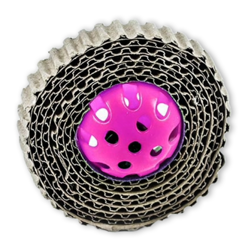 Juguete-Rascadero-para-gato-rosa Pawffy - Juguete para Gatos Rascador Circular con Sonaja