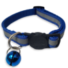 Collar para gato con Cascabel Color Azul con Bandas Reflejantes
