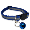 Collar para gato con Cascabel Color Azul con Bandas Reflejantes