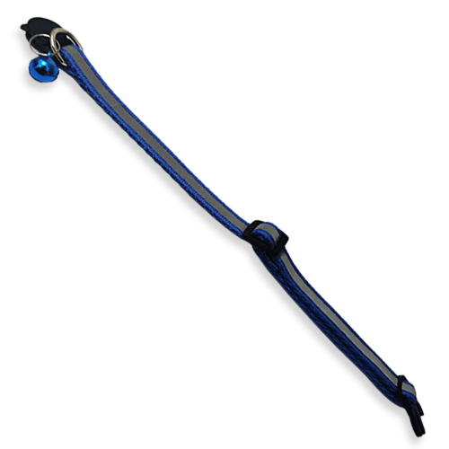 Collar para gato con Cascabel Color Azul con Bandas Reflejantes