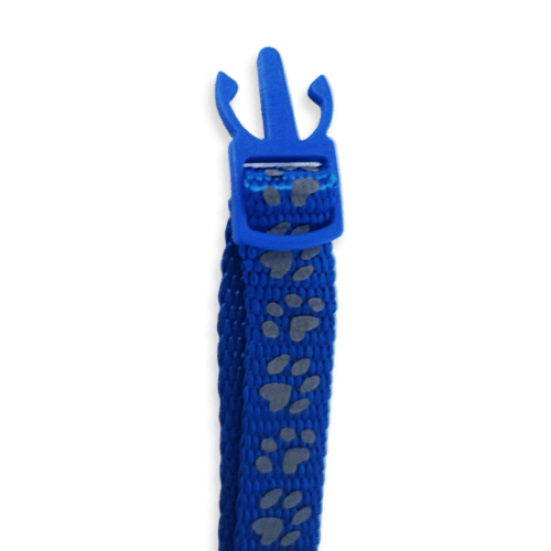 Collar para gato con cascabel Color Azul con Huellitas Reflejantes