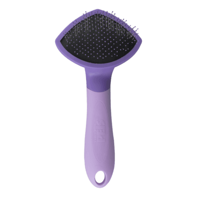 Carda para gato Expert de cerdas de acero inoxidable con puntas recubiertas. Para todo tipo de razas y pelaje, cepilla y desenreda el manto, ayuda a retira pelo muerto y cuida el higiene en el pelo de tu mascota. 