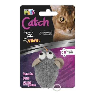 Juguete para gato raton con vibración de la línea catch, está diseñado para saciar el instinto cazador de tu gato, que como depredador se encuentra siempre al acecho. El movimiento llamará más su atención.