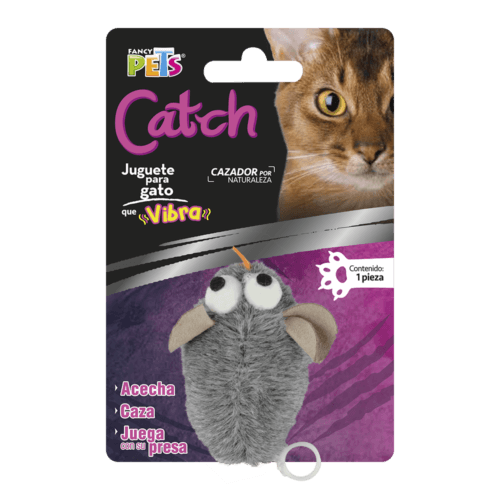 Juguete para gato raton con vibración de la línea catch, está diseñado para saciar el instinto cazador de tu gato, que como depredador se encuentra siempre al acecho. El movimiento llamará más su atención.