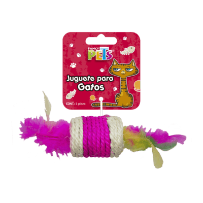 juguete para gato cilindro con plumas