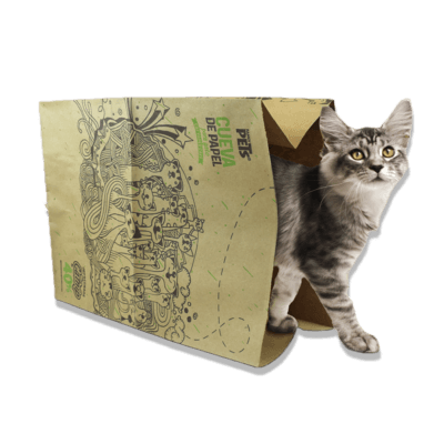 Bolsa papel con catnip para gato, Cueva de juguete sirve escondite y enriquecimiento para tu compañero felino, la bolsa está impregnada con catnip para contribuir al enriquecimiento olfativo y sensorial de tu gato.