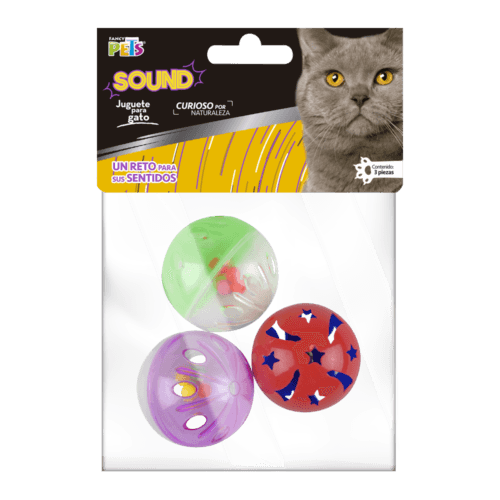 Pelotas para gato de plástico con cascabel